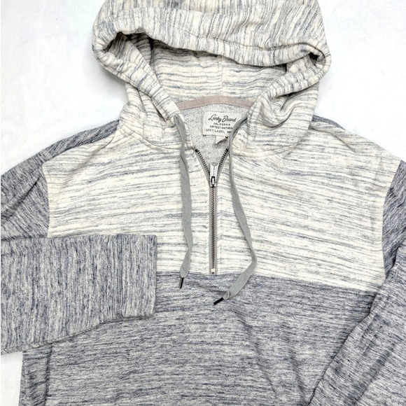 Lucky Brand Other - Lucky Brand Mens Grey Label 1/4 Zip Hoodie Gray Space Dye Cotton Sweatshirt L‎